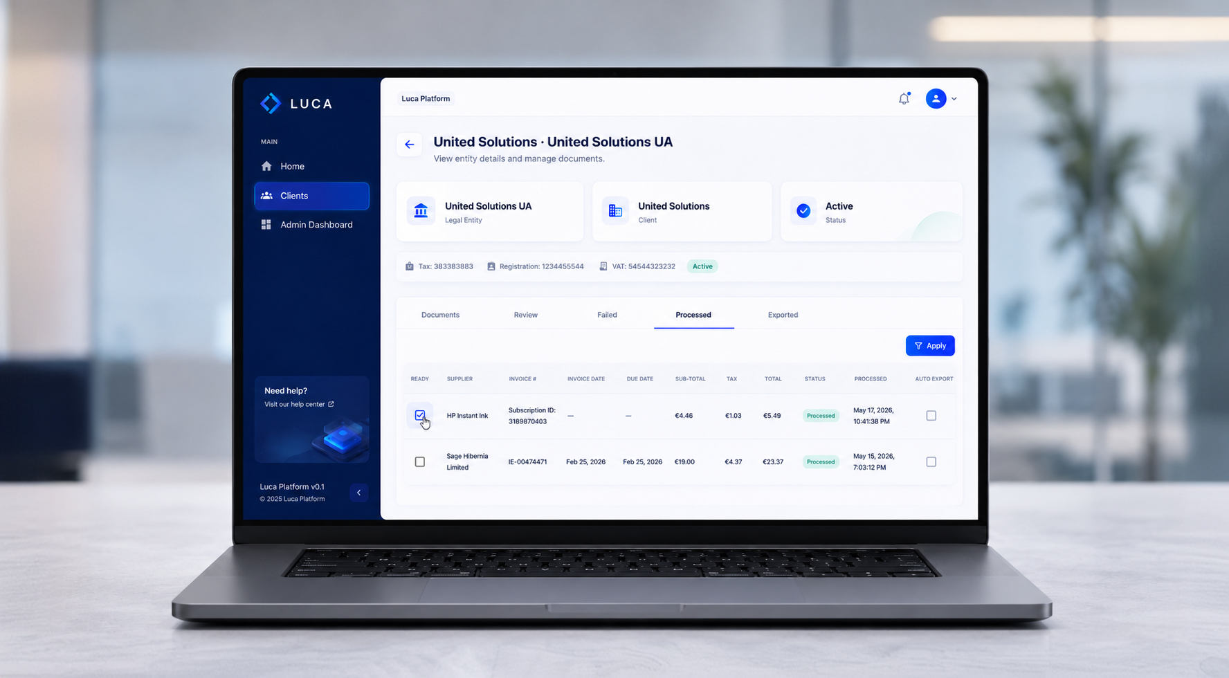Finance software platform