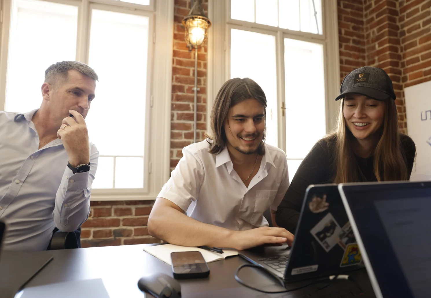 Colleagues collaborating on a project